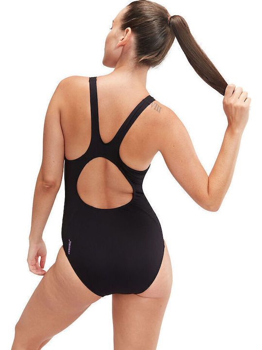 Speedo Placement Activewear Swimsuit Black