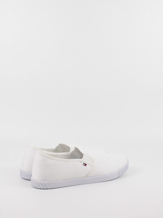 Stoff Damen Slip-Ons Weiß