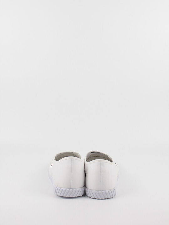 Stoff Damen Slip-Ons Weiß