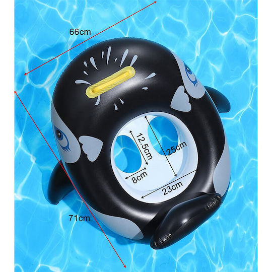 Edman Inflatable Swimming Board with Handles 71x66cm Black
