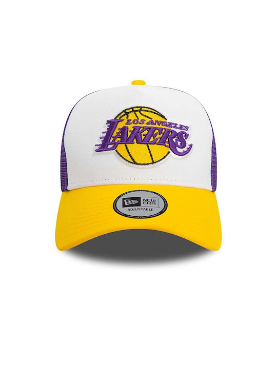 New Era Adult 9forty Nba Los Angeles Lakers Trucker Cap White Yellow 60503489 New Era