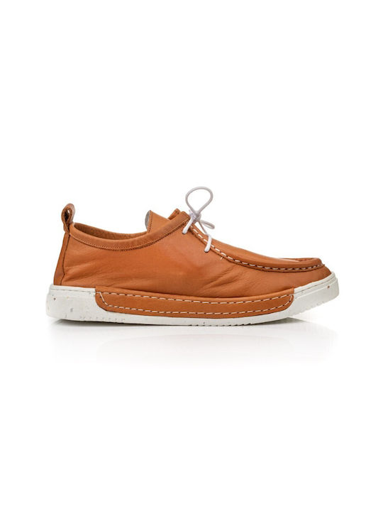 Boxer Leather Women's Moccasins in Tabac Brown Color