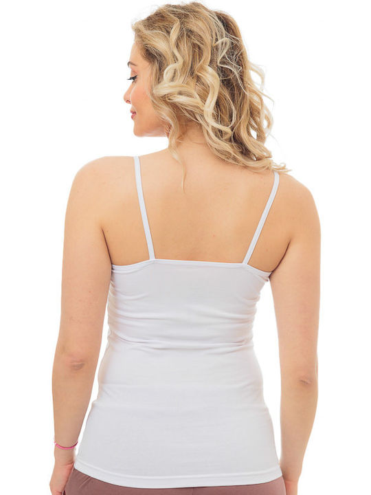 Women's T-Shirt with Spaghetti Strap White
