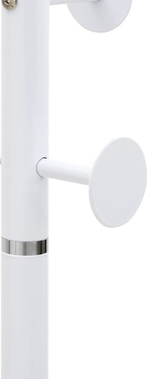vidaXL Metallic Coat Rack White 29x29x176cm