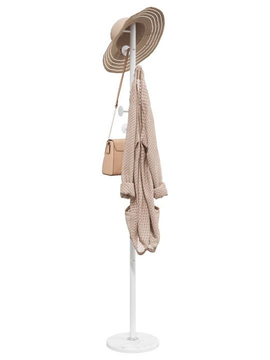 vidaXL Metallic Coat Rack White 29x29x176cm