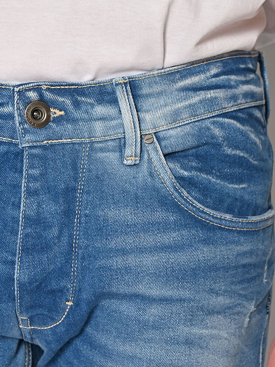 Men's Jeans Pants Elastic with Slim Fit Medium Blue