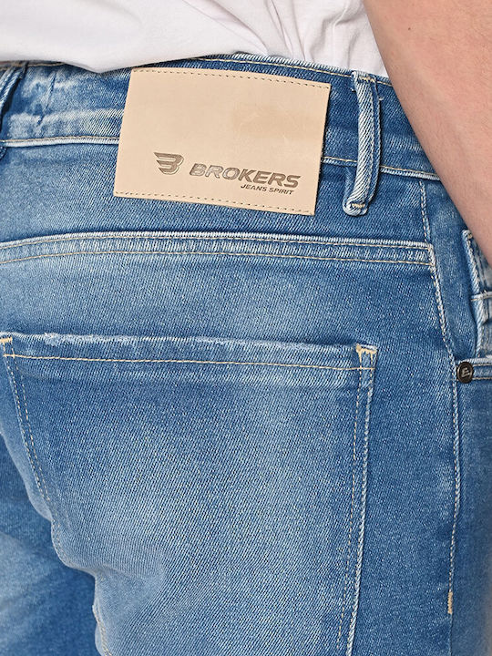Men's Jeans Pants Elastic with Slim Fit Medium Blue