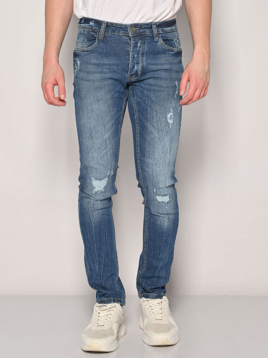 Herren Jeanshosen Elastisches Slim Fit Blau