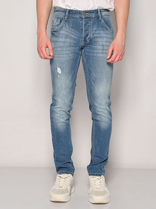 Herren Jeanshosen Elastisch Slim Fit Blau