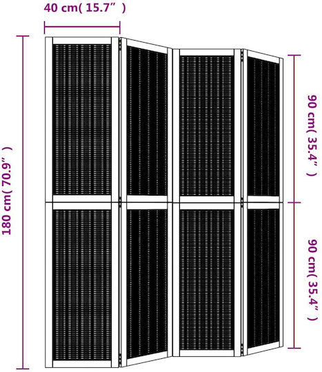 vidaXL Διακοσμητικό Παραβάν Ξύλινο με 4 Φύλλα 140x180cm