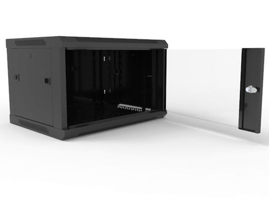 Adastra Wall Mounted Rack Cabinet 6U 60x45x36.7cm Black 953.506UK