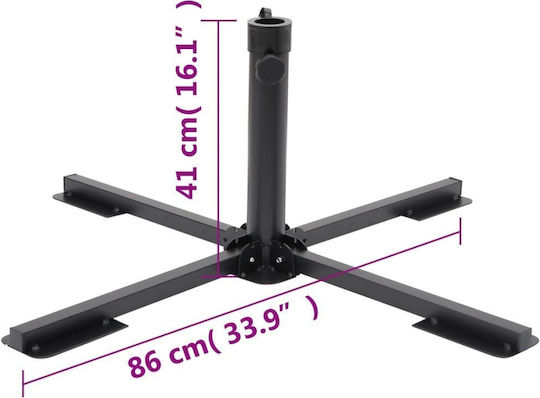 vidaXL Klappbar Schirmständer aus Metall Black 38x38x41cm