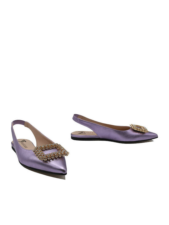 Mules with Heel in Purple Color