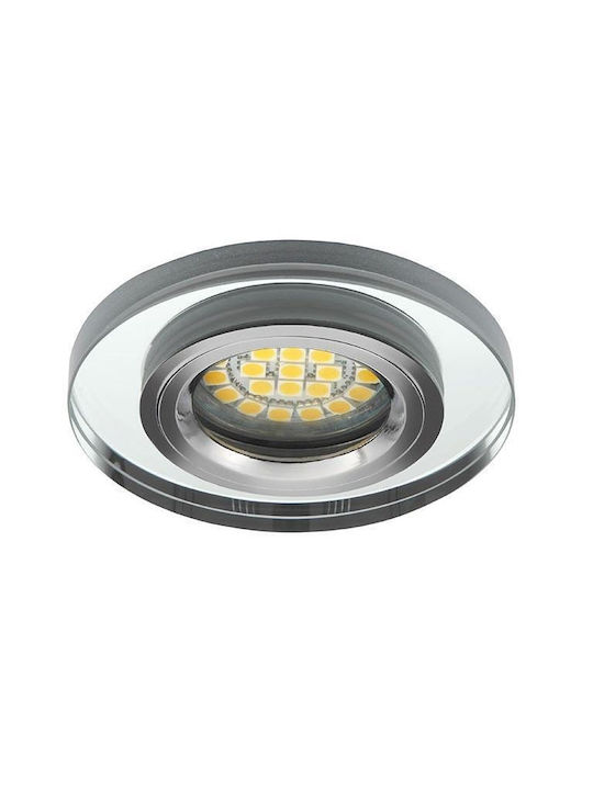 Kanlux Glass Recessed Spot with Socket GX5.3 Silver 1pcs