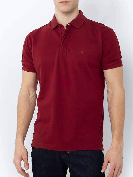 The Bostonians Men's Short Sleeve Blouse Polo Darkred