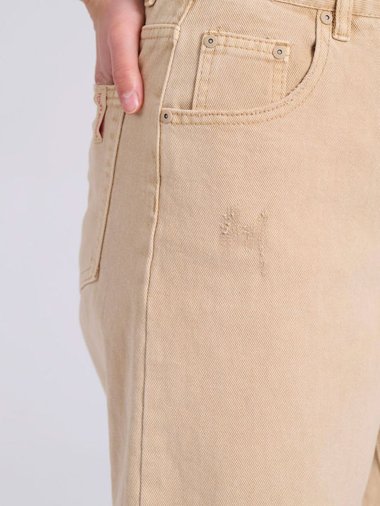 Damen Bermuda Jean Creme