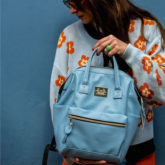 La Millou Wickeltasche Rucksack Hellblaue 35cm