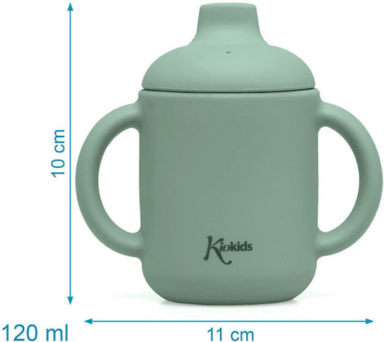 Kiokids Educational Sippy Cup Silicone with Handles Green for 4m+m+ 120ml