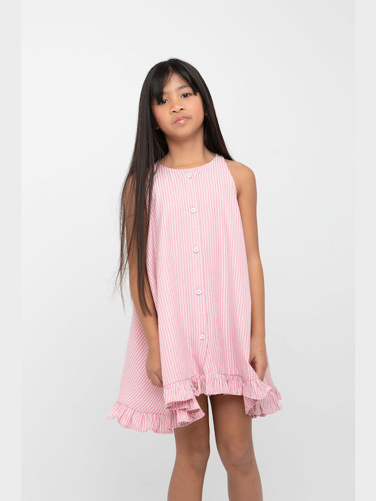 Melin Rose Kids Dress Striped Pink