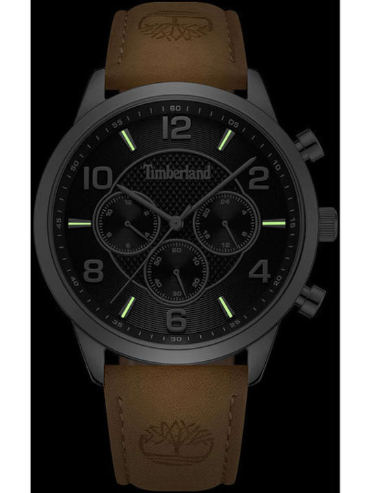 Timberland Men's Watch 44mm Chronograph Battery with Brown Leather Strap