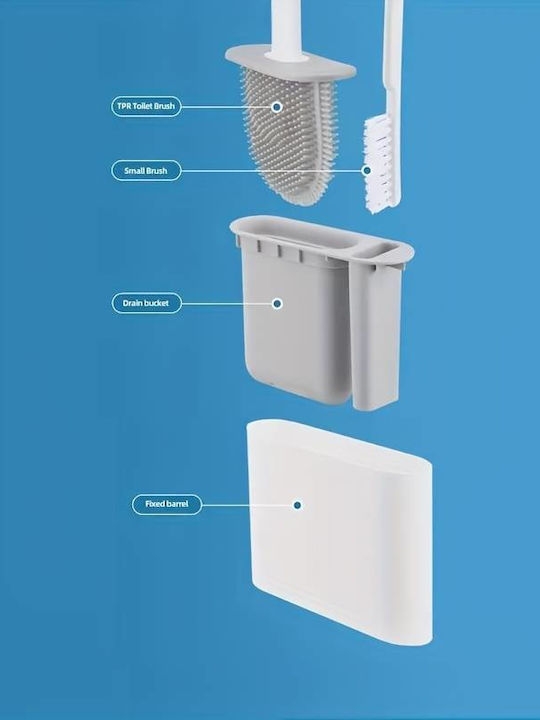 Τουαλέτας Kunststoff Badezimmer Toilettenbürste Gray