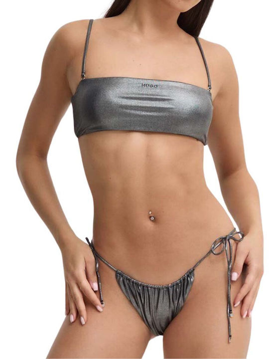 Heaven Strapless Bikini Top με Ενίσχυση Ασημί