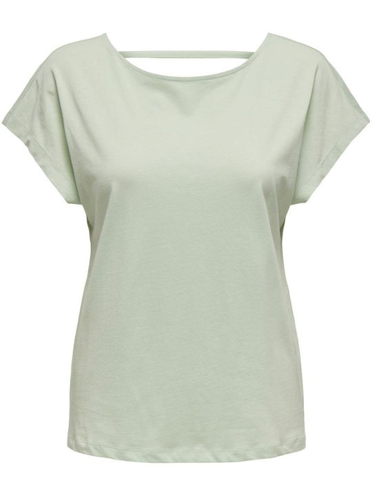 Only Life Women's Blouse Cotton Short Sleeve Green