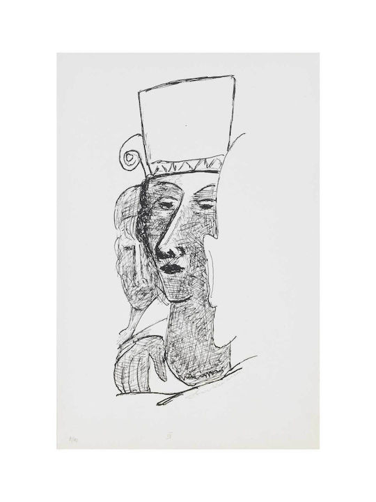 Dancing Couple, Plate 7 From The Portfolio “day And Dream” By Max Beckmann Gemälde auf Leinwand 90x60cm