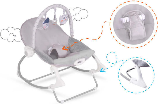 Ricokids Χειροκίνητο Relax Μωρού Γκρι για Παιδί έως 9kg