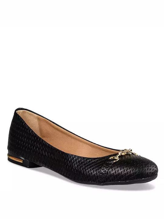 Zizel Synthetic Leather Ballerinas Black