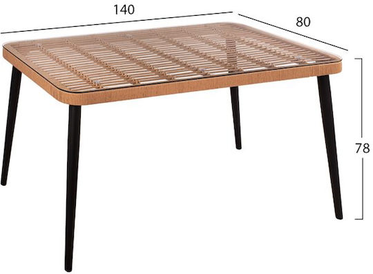 Garten- und Outdoor-Möbelsets Typsatz Speisesaal 5 Stück Beige & Schwarz