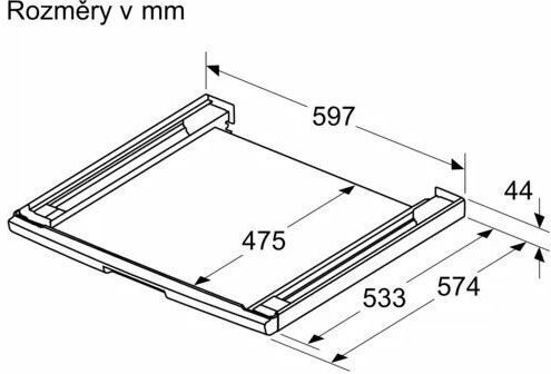 Siemens WZ27400 WZ27400 Connector For Washer/Dryer made of Metal with Drawer 59.6x57.4εκ. 1pcs