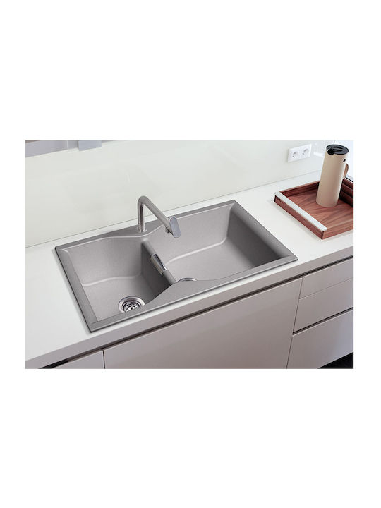 Macart Prestige 90X50 ΝΕ02001 NE1-58S Drop-In Chiuvetă Stânga din Granit Sintetic L90xW50cm Sabbia