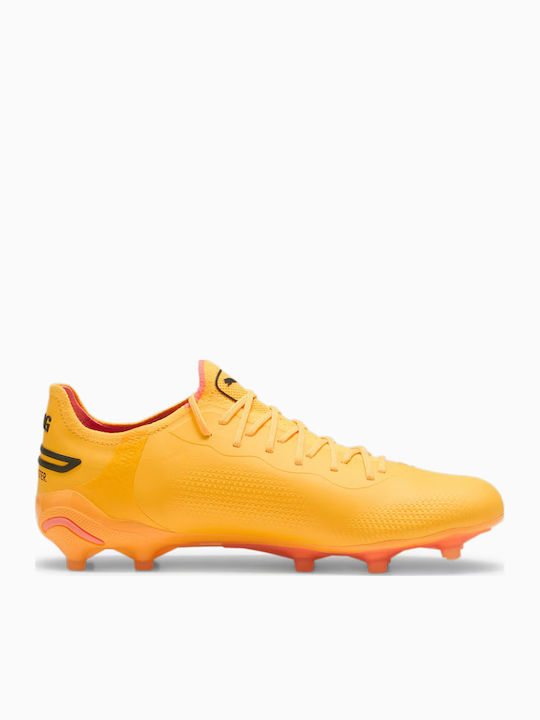 PUMA King Ultimate Ποδοσφαιρικά Παπούτσια με Τάπες FG/AG Κίτρινα