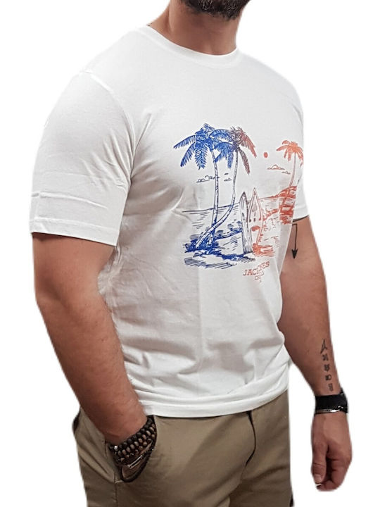 Jack & Jones T-shirt Bărbătesc cu Mânecă Scurtă Bright White