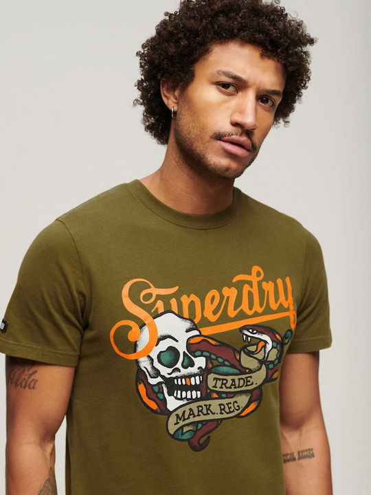 Superdry Ανδρικό T-shirt Κοντομάνικο Fir Green