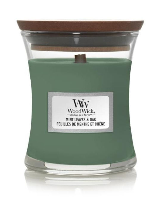 WoodWick Scented Candle Jar with Scent Mint Leaves & Oak 275gr 1pcs