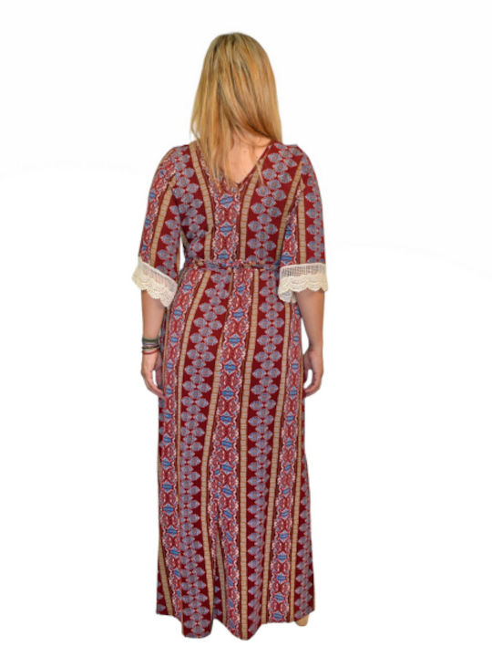 Morena Spain Maxi Rochie Burgundy