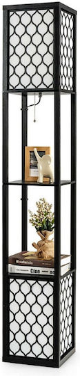 Costway Stehleuchte H156xB26cm. mit Fassung für Lampe E27 Schwarz