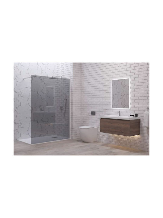 Karag Walkin 1 Shower Screen for Shower 100x200cm Fume Bianco