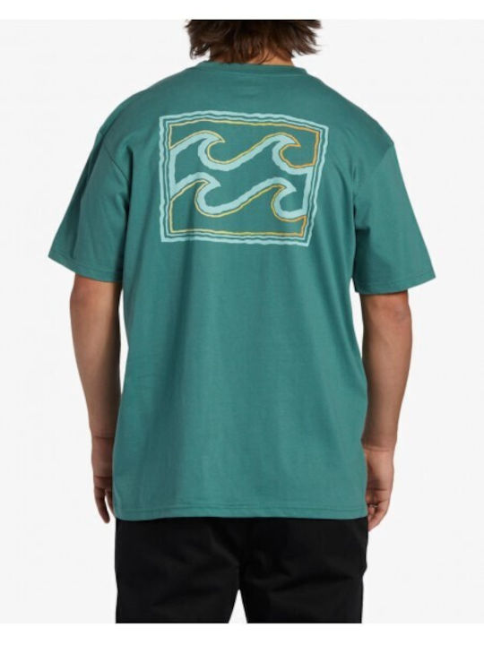 Billabong Crayon Wave Ανδρικό T-shirt Κοντομάνικο Πράσινο