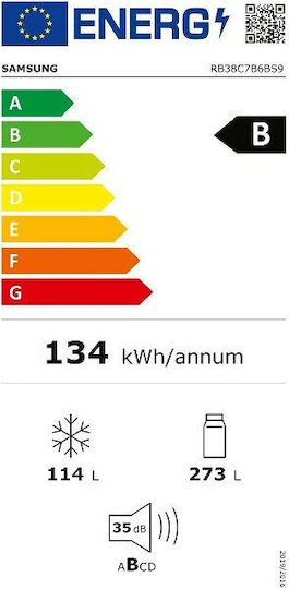 Kühl-Gefrierkombination 387Es Total NoFrost H203xB59.5xT65.8cm. Inox RB38C7B6BS9/EF