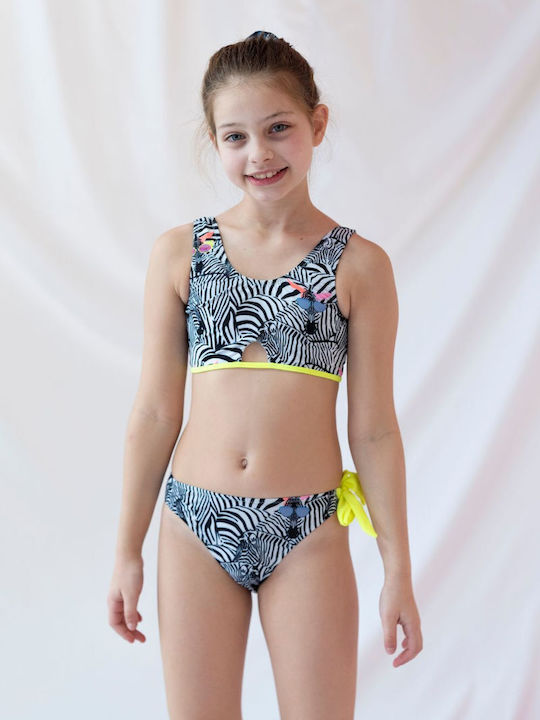 Tortue Kids Swimwear Bikini White-black