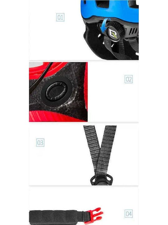 Rockbros Kids' Bike Helmet Full Face for Downhill Mountain Bike Black