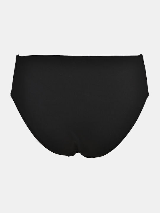 Adriana Bikini Slip Talie Înaltă Negru