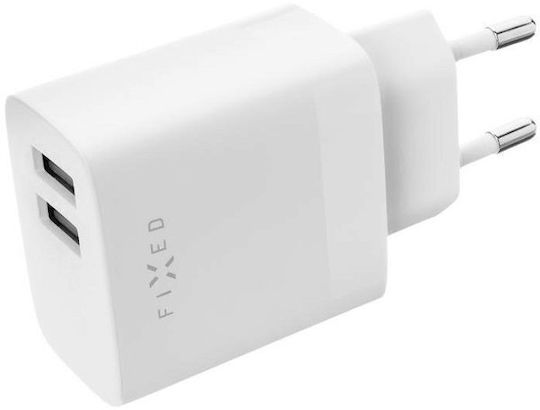 Fixed Φορτιστής Χωρίς Καλώδιο με 2 Θύρες USB-A 17W Λευκός (Fixed)
