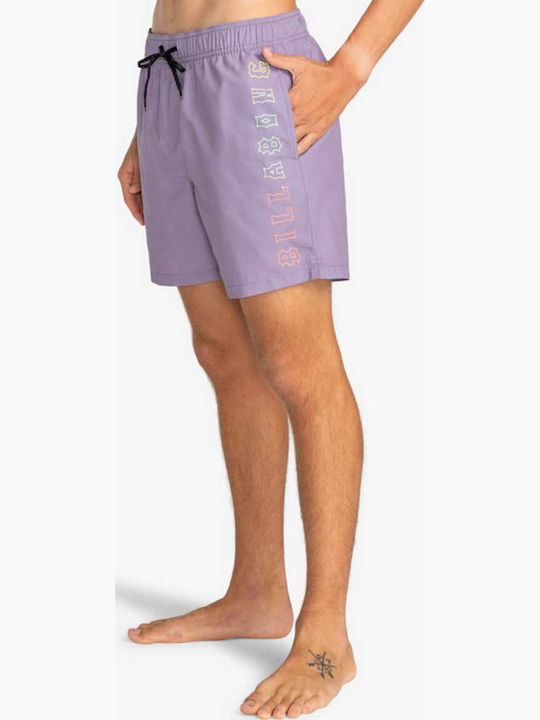 All Day Heritage Layback 16" Men's Swimwear Shorts Violet with Patterns