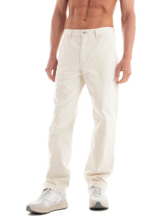 Carpenter Stay Ανδρικό Παντελόνι Τζιν με Loose Εφαρμογή Light Beige