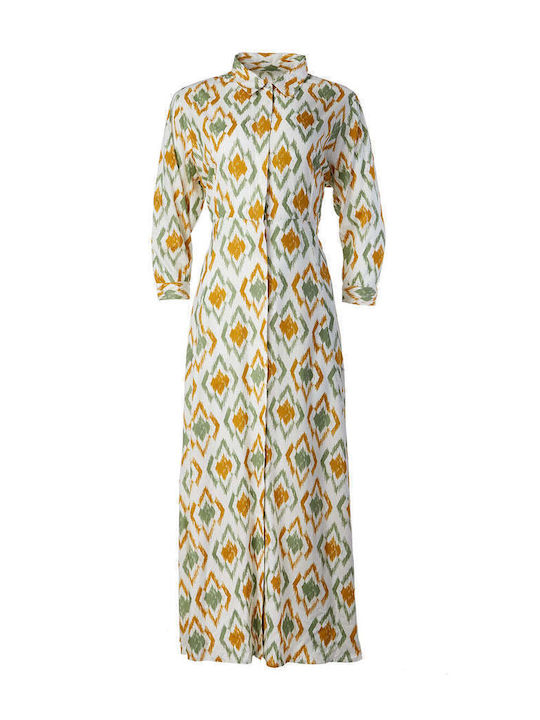 Sommer Maxi Hemdkleid Grün