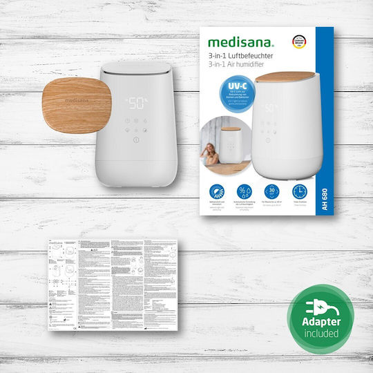 Medisana AH 680 Luftreiniger / Luftbefeuchter 24W für Räume 30m²
